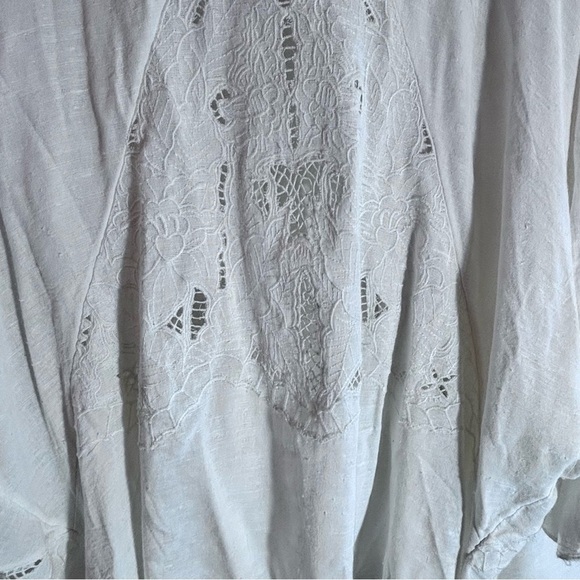 FREE PEOPLE Sz XS Intimately Free Line Eyelet Lace Cotton Open Front Kimono - Picture 10 of 12